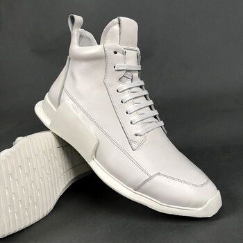 欧洲站嘻哈高帮鞋男白色马丁靴男潮流运动休闲板鞋透气男高邦鞋潮