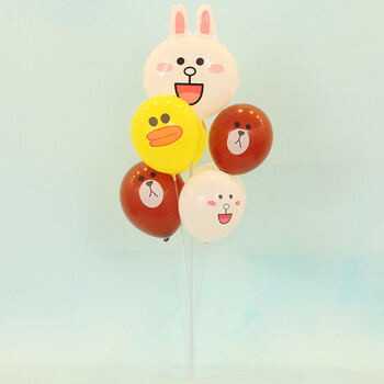 生日派对酒店桌摆布置布朗熊可妮兔气球新款桌飘立柱六一装饰布置