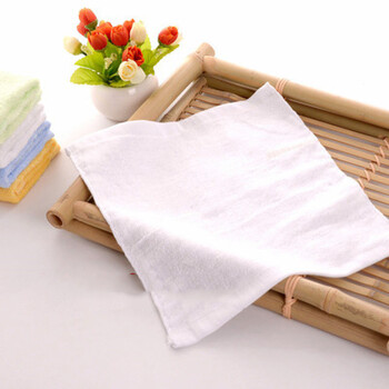 5条竹纤维棉方巾擦手洗脸小毛巾柔软吸水喂奶口水巾l