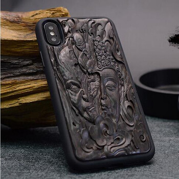 iphonex浮雕木壳手机保护壳苹果10原木3d复古个性保护套 [一念之间]