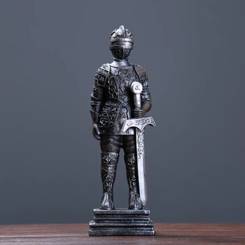 家居创意机械鸟 酒吧咖啡厅橱窗软装饰品 灰色 骑士佩剑银色