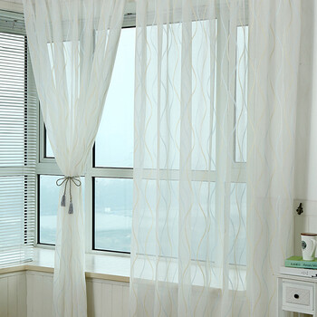 窗帘阳台客厅落地窗纱飘窗卧室棉麻纱帘成品白色白纱
