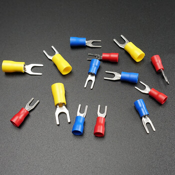 兆康sv接线端子叉形预绝缘端子y型铜鼻子u型线鼻子冷压鼻子 500只 sv2