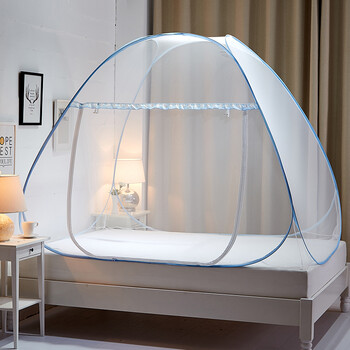 意尔嫚 蚊帐家纺 蒙古包拉链有底蚊帐 免安装可折叠钢丝蚊帐 1.