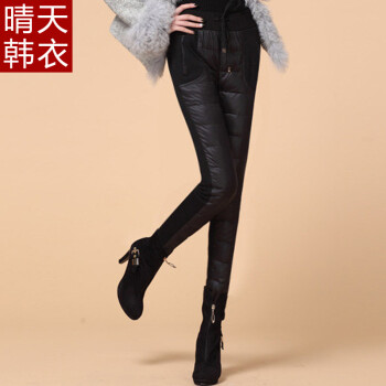 晴天韩衣 2015秋冬加绒加厚棉裤 深兰色 XXXL