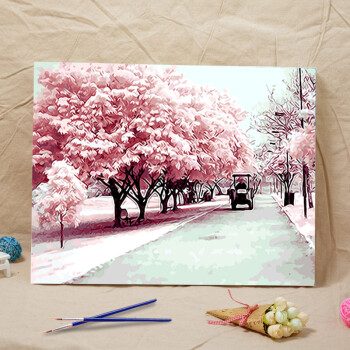 樱花大道手绘图片