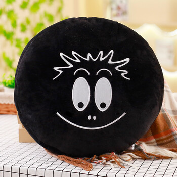 滑稽表情抱枕被子两用枕头珊瑚绒毯车用办公室汽车空调被 黑色单独