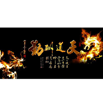 哈宝哈贝 【天道酬勤】定做高清鱼缸背景纸贴纸字画3d浮雕龙图水族箱