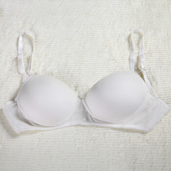 桑蚕丝内衣薄模杯无钢圈文胸薄款运动少女胸罩夏 白色 75d