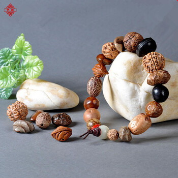 侨喜 天然十八子菩提子手链佛珠手工编制菩提籽男女手串饰品 手腕周长