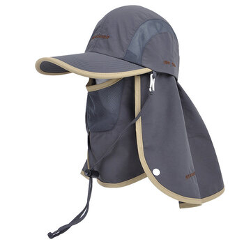 户外遮阳帽防晒帽户外沙漠徒步帽男女儿童款速干 鸭舌款深灰 均码