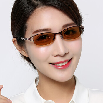 变色眼镜女款电脑护目半框成品近视太阳眼镜平光镜墨镜 【黑框/平光变