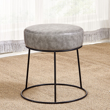铁艺凳子简约现代梳妆凳换鞋凳加厚软凳创意时尚小圆凳餐凳家用凳 低
