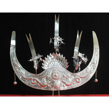 苗族银饰苗族帽子头饰胸盘挂饰项圈黄平银帽 银色3 均码