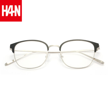 汉（Han Dynasty） 时尚商务防蓝光眼镜男女款近视眼镜框架  42081 黑色 配1.56防蓝光镜片0-400度