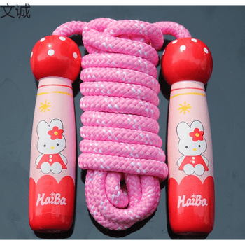 一年级男女孩子单人木质绳儿童跳绳幼儿园中小学生绳子可调节 5米青蛙