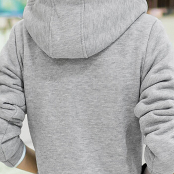 纤衣良品 外套2015新款学院风拉链卫衣女外套开衫秋冬装韩版纯棉长袖上衣A469 灰色 M