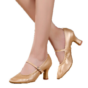 女士摩登舞鞋女式交谊舞鞋国标软底广场舞蹈鞋 软摩古铜色7厘米尺码偏