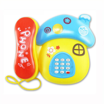 儿童玩具电话 宝宝手机 1-3岁卡通早教机 蘑菇电话机 电池