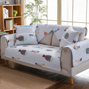 沙发垫布艺四季通用现代沙发套全包套罩单个 鱼乐 90*240