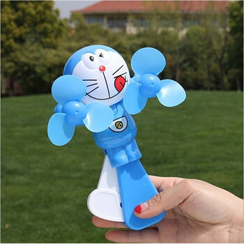 大黄鸭可爱卡通迷你小风扇手动小电扇手捏手压小扇子无需电池 吐舌