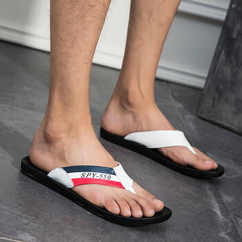 沙滩鞋人字拖拖鞋潮鞋夹脚凉鞋男潮海滩凉鞋凉拖青年小伙男鞋 白色 42