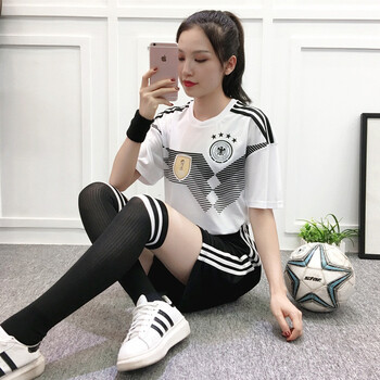 2018足球服女宽松大码球衣女套装定制女款足球比赛球迷服女装足球 德