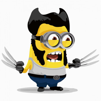 数字油画diy儿童填色油彩画动漫卡通学生手工绘涂色装饰画小黄人 狼人