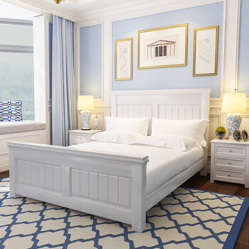 8米1.5米经济型松木床卧室主卧次卧床 白色 1500mm*1900mm