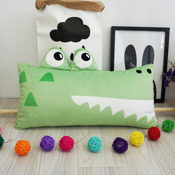 韩减2018新款 儿童枕头宝宝卡通枕套小孩婴儿枕抱枕1-3-6岁 小鳄鱼