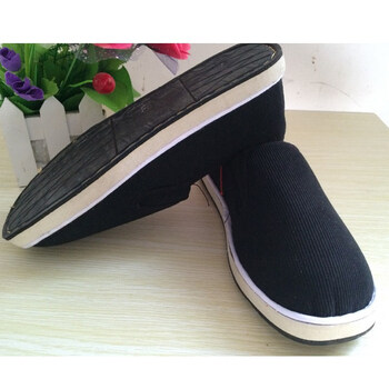 泡沫底布鞋棉布鞋男女鞋休闲一脚蹬懒人驾车舒适单鞋 男款(黑色)里层