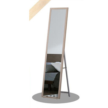 穿衣镜 落地壁挂化妆镜服装店试衣镜家用全身镜简约挂壁镜子 浅木色