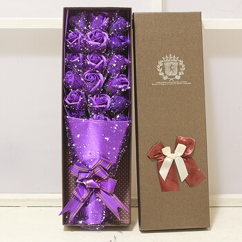 生日礼物女生送女友爱人闺蜜友情人节浪漫走心肥香皂玫瑰花束礼盒h 青色18朵雪花紫色 图片价格品牌报价 京东