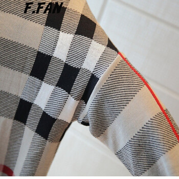 番番 F.FAN 2015秋装新款英伦风宽松显瘦蝙蝠袖格纹针织衫开衫女士披肩外套 图片色 均码  85-140斤