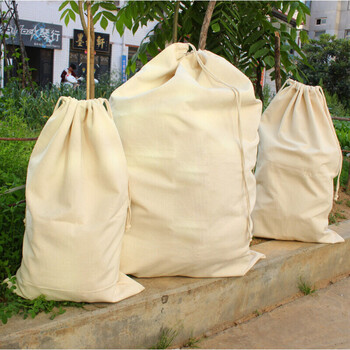 收纳布袋加厚帆布袋白色布袋子束口袋抽绳袋大号玩具收纳袋定做 薄