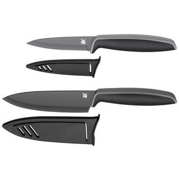 德国 WMF 福腾宝 Touch系列不锈钢刀具多用刀水果刀2件套装1879085100 黑色