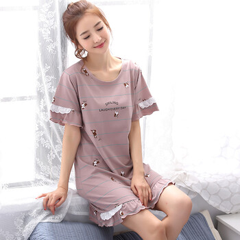 夏季吊带短袖睡裙女夏天性感短裙睡衣家居服 66095女款 m