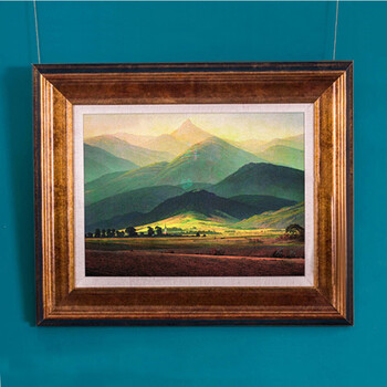 
                                        雅创  欧式风景油画客厅玄关挂画沙发背景墙画有框装饰画 大卫 巨人山 B款框 装裱高80*长120                