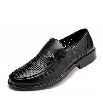 奥康男凉鞋 男士凉皮鞋男夏季商务中老年爸爸鞋父鞋真皮皮凉鞋 黑色13