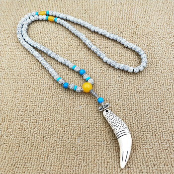 星月菩提108颗佛珠项链 复古民族风菩提子手链男女挂坠长款挂件 狼牙