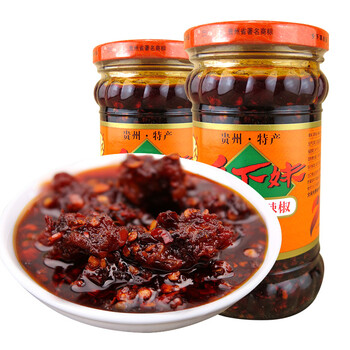 贵州特产乡下妹辣子鸡油泼辣子242g*2瓶辣椒酱拌海椒调味品配料面