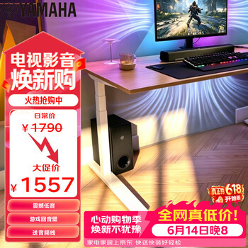 雅马哈（Yamaha）回音壁音响SR-C30A 虚拟5.1声道电脑音响条形音箱家用电视音响 游戏音箱