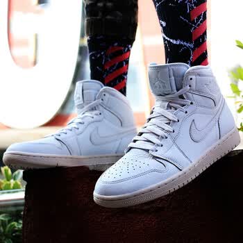 耐克男鞋nike air jordan 1 aj1藤原浩白蓝小闪电篮球鞋aa3993 575441