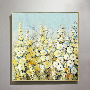 纯手绘原创油画现代简约抽象立体花卉客厅卧室餐厅挂画玄关装饰画 f款