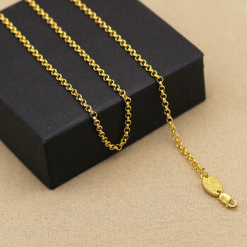 男欧美纯银s925银镀金项链女不掉色仿真镀18k金ulzzang 55厘米(22寸)