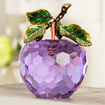 水晶苹果摆件创意家居装饰品生日礼品平安夜圣诞节礼物送女友女生