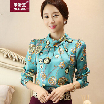 米诺萱-2015秋冬新品印花衬衫K626# 花色 XL