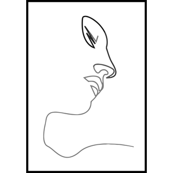 北欧现代简约拍照背景墙挂画卧室黑白抽象人物线条ins客厅装饰画 黑边
