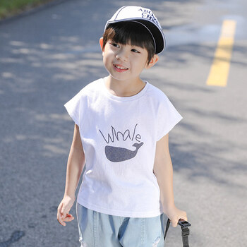 男童t恤夏儿童短袖2018新款男小孩半袖潮童装夏男孩体恤宝宝夏装 白色