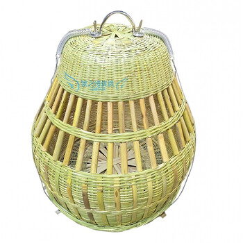 竹编制 经济野鸡笼 洛阳青竹野鸡笼方便实用型媒笼* 平顶笼(加提手)